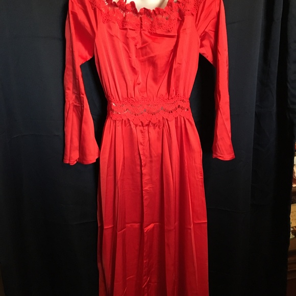 SEXY NIGHTGOWN DUSTER RED BY DYGARNI SIZE SMALL - Picture 4 of 4